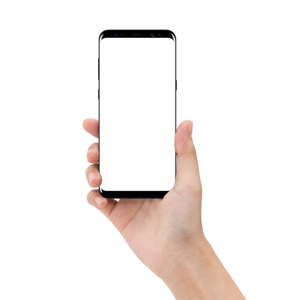 Mock,Up,Phone,In,Holding,Hand,Isolated,On,White,Background