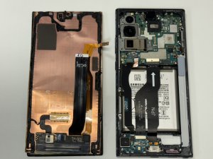 GalaxyNote20Ultraの画面交換修理の様子